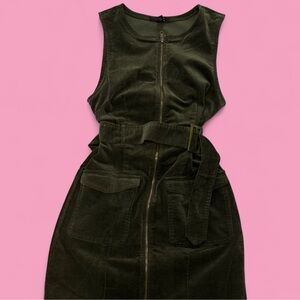 Forever 21 Dark Green Sleeveless Belted Dress